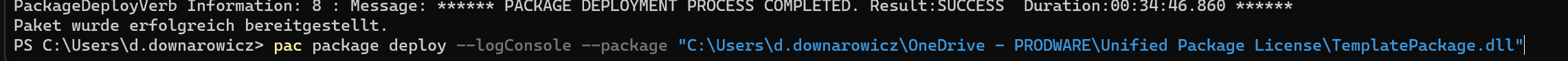 PAC Deploy Command